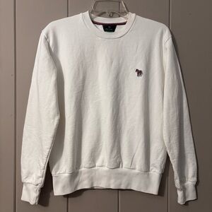 Paul Smith Classic White 100% Organic cotton Zebra Crewneck Sweater Sweatshirt M